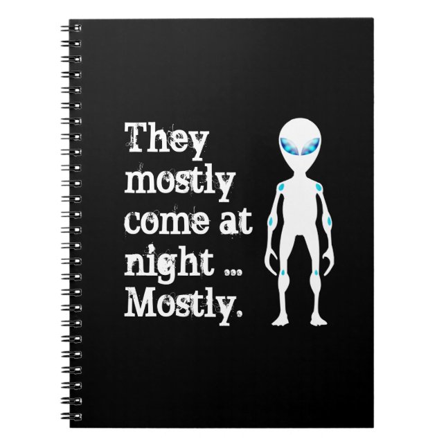Carnet Jolie citation alien blanche noire (Devant)