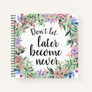 Carnet Jolie citation Motivationnelle Aquarelle Florale