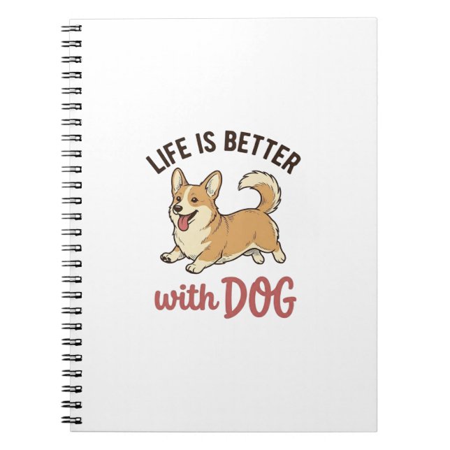 Carnet Jolie conception de la vie de chien Corgi est meil (Devant)