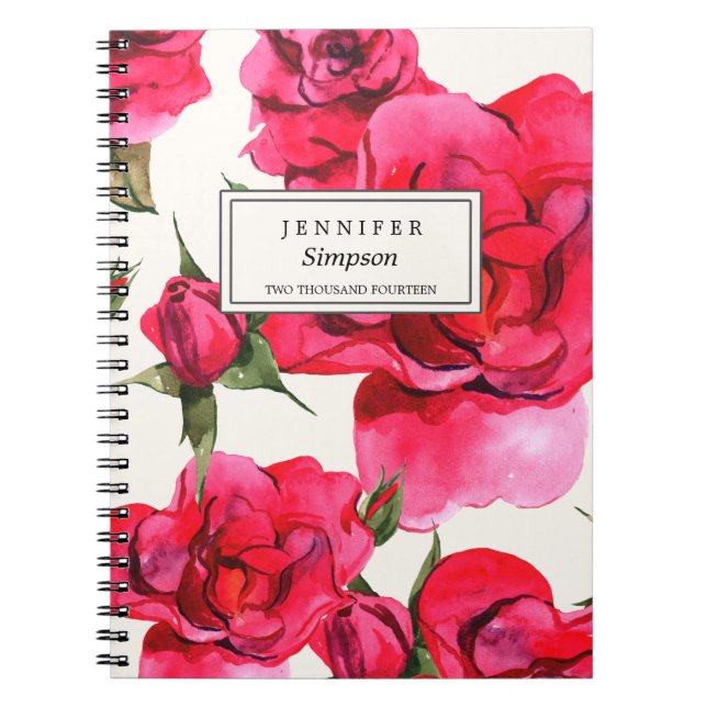 CARNET JOLIE COULEUR D'EAU FLORALE | NOTEBOOK (Devant)