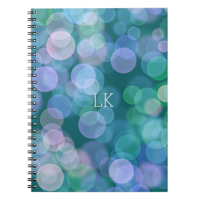 Carnet Jolie couleur flottante moderne bleu & vert (Devant)