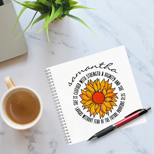 Carnet Jolie écriture de tournesol verset de la bible Pro (Créateur téléchargé)