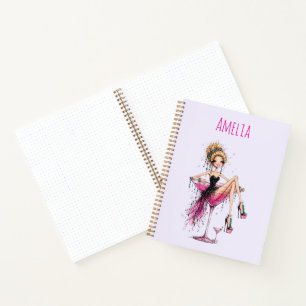 Carnet Jolie femme aguicheuse dans un verre à Martini