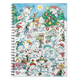 Carnet Jolie fête de Noël de dessin animé ours polaire ma