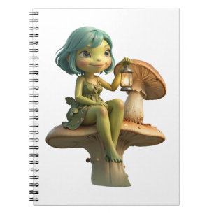 Carnet Jolie Fille Grenouille avec Lanterne sur Champigno