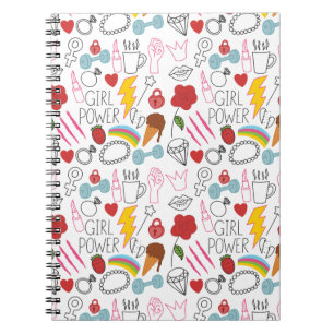 Carnet Jolie fille Whimsical Power Doodle Retro