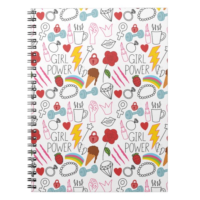 Carnet Jolie fille Whimsical Power Doodle Retro (Devant)