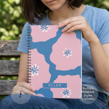 Jolie fleur abstraite dessinée à la main rose bleu
