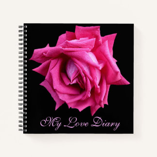 Carnet Jolie fleur rose rose chaud élégant Valentine