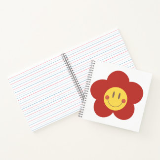 Carnet Jolie fleur souriante Rétro esthétique Visage heur
