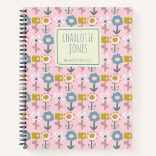 Carnet Jolie Fleurs de Jardin Rose Personnalisé Sketchboo