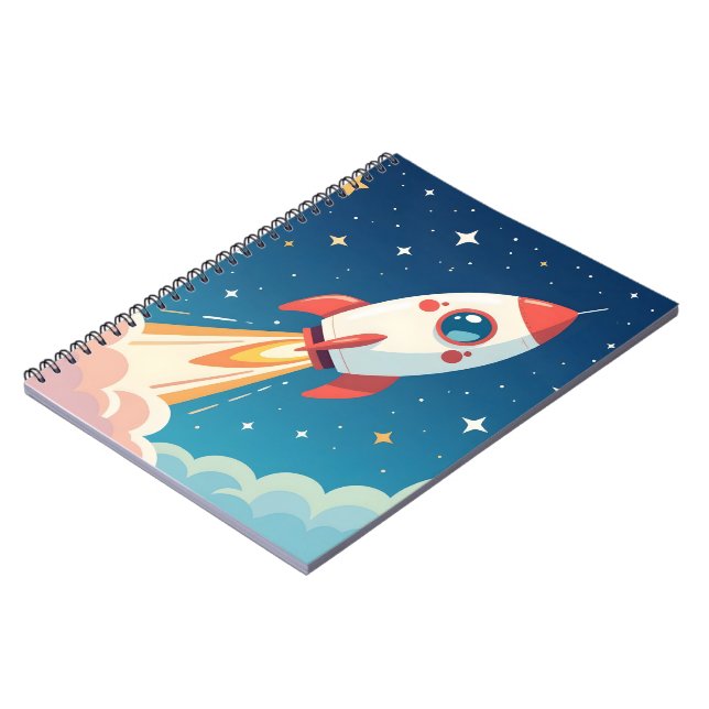 Carnet Jolie fusée spatiale qui décolle (Côté gauche)