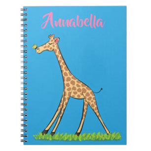 Carnet Jolie girafe avec dessin animé de papillon
