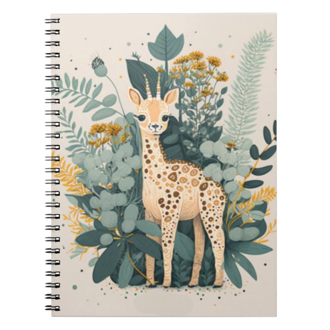 Carnet Jolie girafe fleurie (Devant)