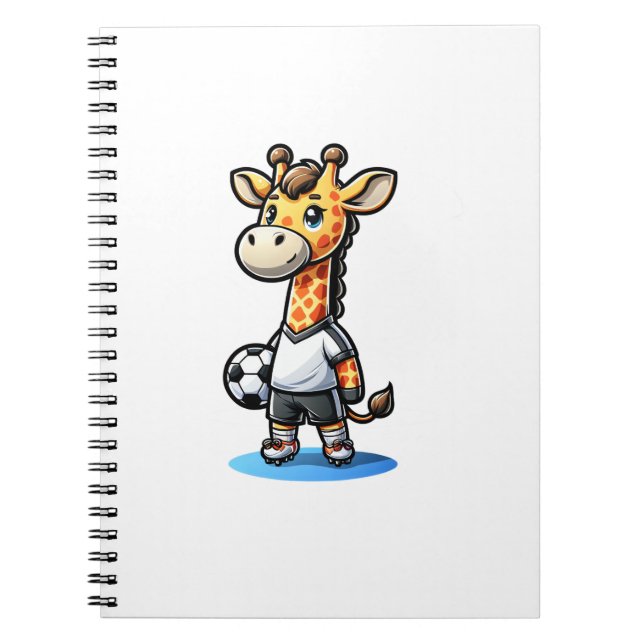 Carnet Jolie Giraffe Joueuse De Football. (Devant)