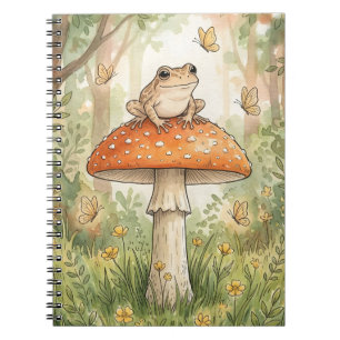 Carnet Jolie grenouille sur champignon Cottagecore forest