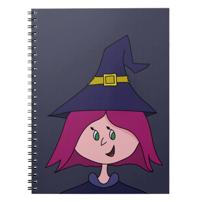 Carnet Jolie jeune sorcière Halloween (Devant)