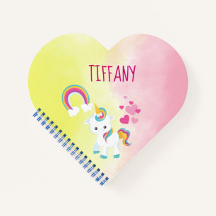 Carnet Jolie licorne rose et jaune