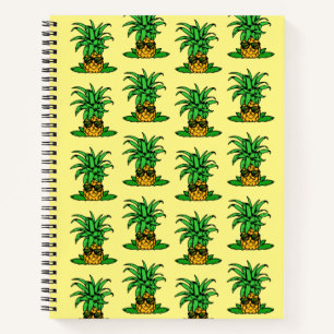 Carnet Jolie Lunettes de soleil Jaune Motif d'ananas