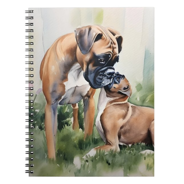 CARNET JOLIE MOMME ET CHIENS BÉBÉ BOXER (Devant)