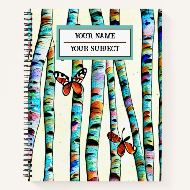 Carnet Jolie monogramme dessiné à la main nature de la fo (Devant)