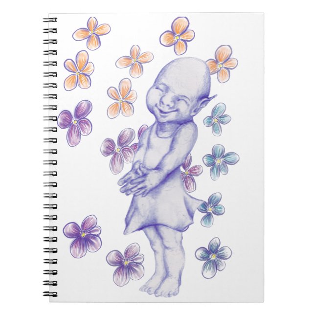 Carnet Jolie petite fille elfe timide (Devant)