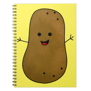 Carnet Jolie pomme de terre heureuse, fond jaune