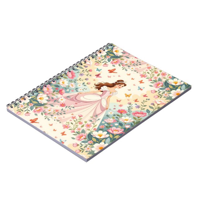 Carnet Jolie princesse avec papillons (Côté gauche)