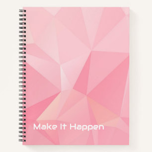 Carnet Jolie Rose Pastel Motivation Faites-le Arriver 