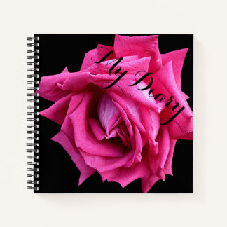 Carnet Jolie rose rose rose fleur noir boho tendance