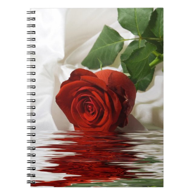 Carnet Jolie Rose rouge avec réflexion (Devant)