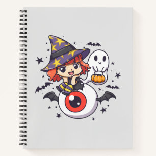 Carnet Jolie sorcière enfant pour Halloween