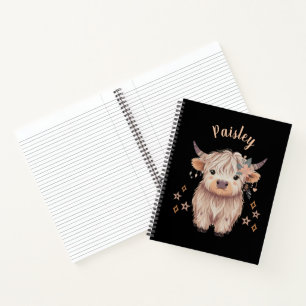 Carnet Jolie vache Highland moderne