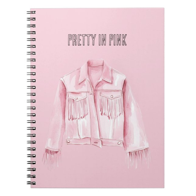 Carnet Jolie veste à franges rose   (Devant)