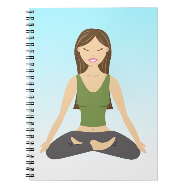 Carnet Jolie Yoga Girl Assis Dans Lotus Pose Illustration (Devant)