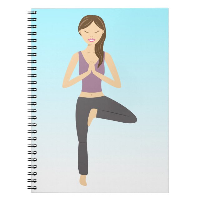 Carnet Jolie Yoga Girl Faisant L'Illustration De Pose D'A (Devant)