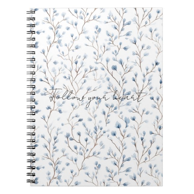 Carnet Jolies Fleurs Blanches Bleues (Devant)