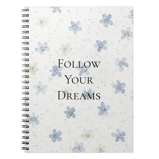 Carnet Jolies Fleurs Bleues (Devant)