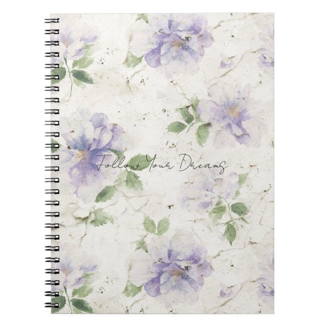 Carnet Jolies fleurs de lavande violette (Devant)