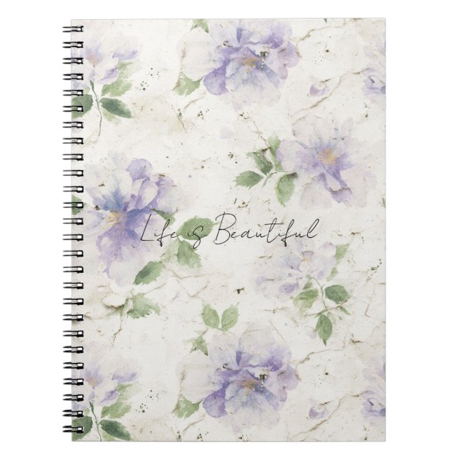 Carnet Jolies fleurs de lavande violette   (Devant)