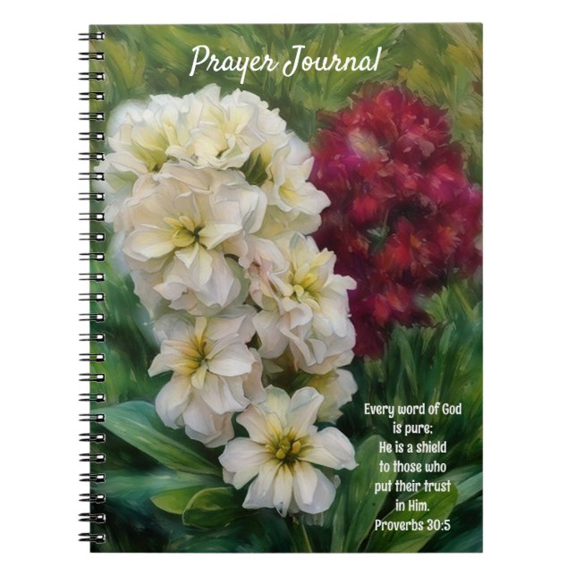 Carnet Jolies Fleurs Floral Art Bible Verse Prière (Devant)
