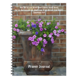 Carnet Jolies Fleurs Pink Purple Bible Verse Prière