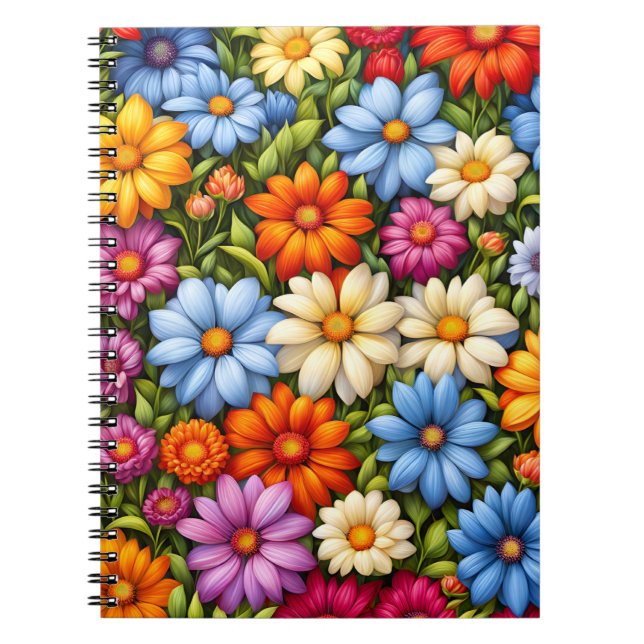 Carnet Jolies Fleurs, Vivement Colorées, (Devant)