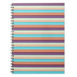 Carnet Jolies rayures bleues marron