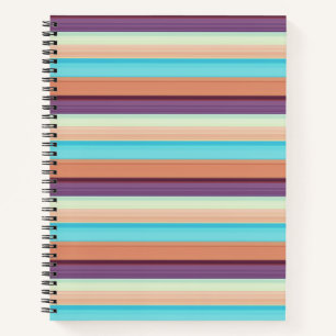 Carnet Jolies rayures bleues marron