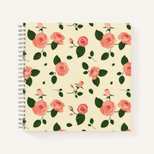 Carnet Jolies Roses Roses Pastel Foncé Motif