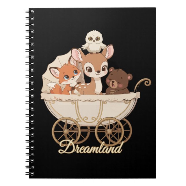 Carnet Jolis animaux de la forêt de Dreamland | Bébé rena (Devant)