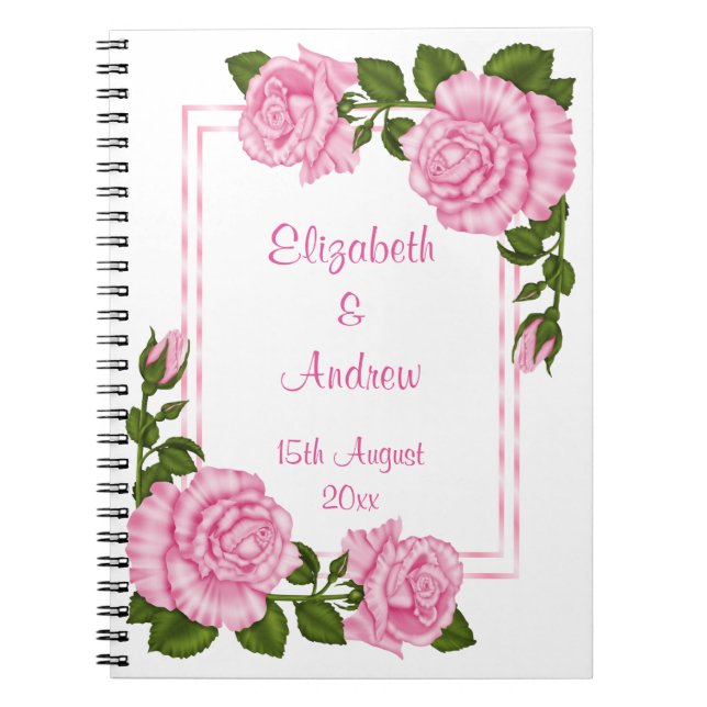 Carnet Jolis bouquets de coin rose pour mariage (Devant)