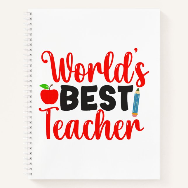 Carnet Jolis Mondes Rouges Meilleur Professeur Typographi (Devant)