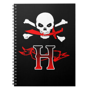 Carnet Jolly roger H Monogramme initial